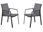 Set of 2 stackable aluminum garden chairs - Anthracite - Homelumiere