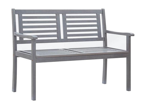 2-seater garden bench with cushion, 120 cm, Eucalyptus Grey, 88179LRZJ