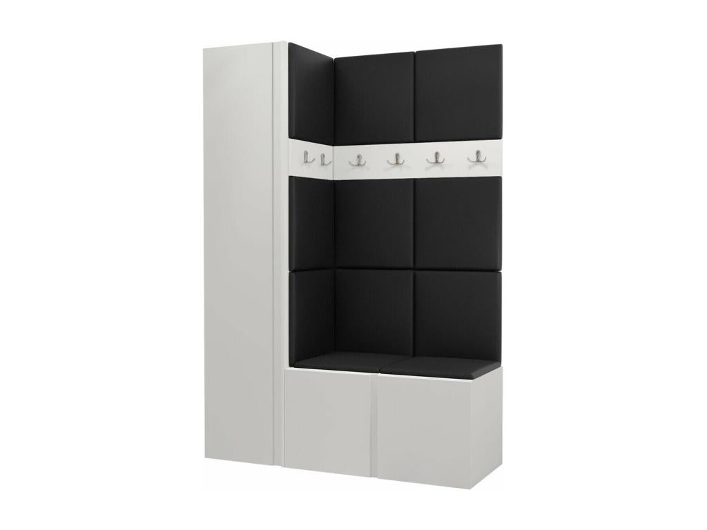 Bohometop 471 Hallway Unit 186x124x44cm White Faux Leather - Laminate 73931MEQN