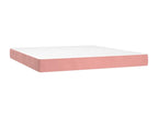 Upholstered bed base with mattress, Pink, 180x200 cm, Velvet, 40172HDMY