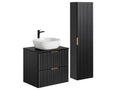 Bohometop Black 78698HCMO 60cm Single Sink Vanity Unit and Tall Cabinet