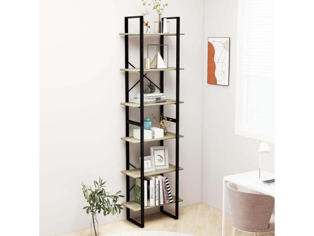 Bohometop Oak Storage Shelf 60x30x210cm Engineered Wood 13046IELT