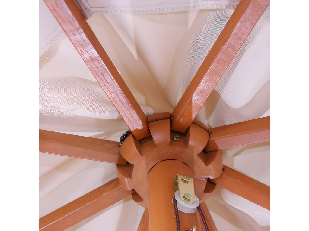 Wooden parasol garden parasol Bohometop market parasol 3.5m - cream 84090HHBP