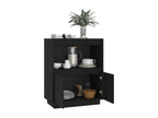 Black Sideboard 60x34x75 cm Solid Pine Wood 55070ORGG