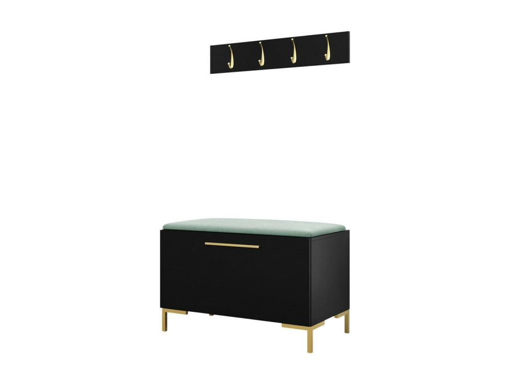 Bohometop 108 84x44cm Black Tapestry Entryway Unit - Laminate - Wall-mounted - Freestanding 49704ZYNM