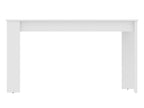 Rectangular dining table in white melamine-coated particleboard - Length 139 x Depth 81 x Height 77 cm 66116PYCE