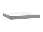 Upholstered bed base and mattress, light grey, 180x200cm, velvet, 32999KYUB