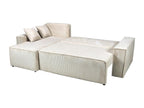 Bohometop convertible and reversible corner sofa with storage in corduroy / Beige 96093QLMM