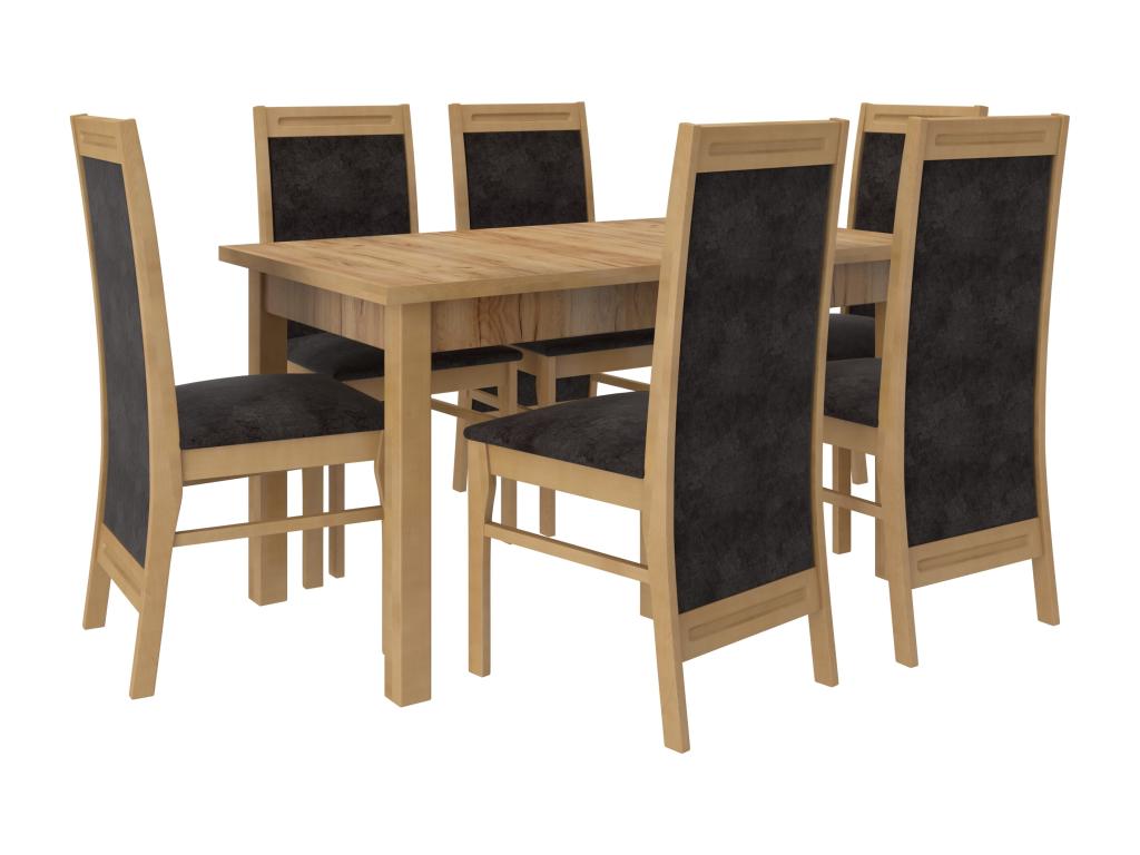 Chair in natural beech wood and Bohometop-Tissu fabric 27123 74517QIXI