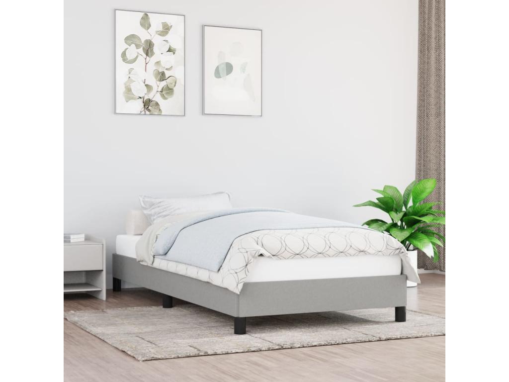 Bed frame without mattress light gray 90x190 cm fabric 70993KQRR