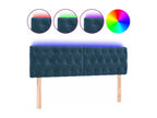 Dark Blue LED Headboard 144x7x78/88 cm Velvet 64240RWRD