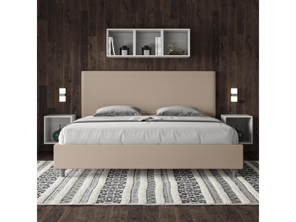 Bohometop size bed without slatted base, upholstered, 200x210 cm, faux leather, Bohometop 08507LSML