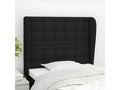 Headboard with wings, Black, 83x23x118/128 cm, Fabric, 87139DYFG