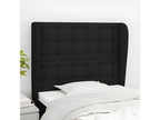 Headboard with wings, Black, 83x23x118/128 cm, Fabric, 87139DYFG
