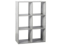 6-compartment shelving unit with grey oak effect, H 100.5 cm, 45744YEJK