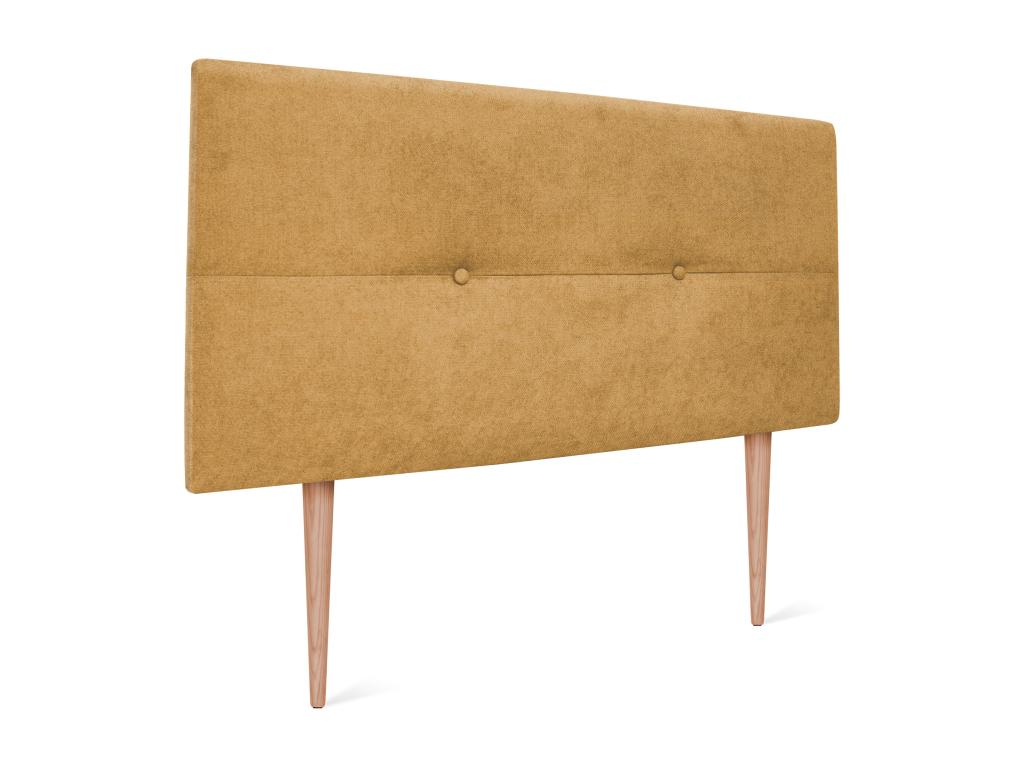 Homelumiere Fabric Headboard with Buttons 105x105cm with Legs for 105cm Beds - Mustard