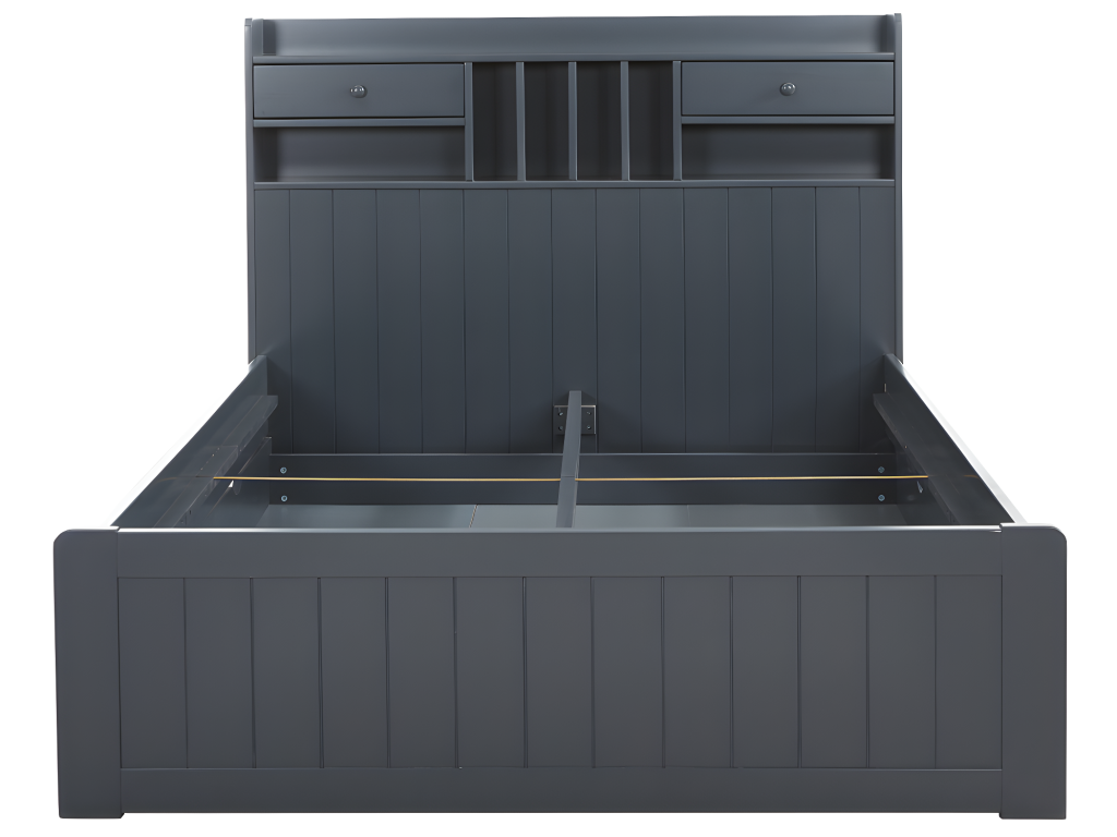 Bed with storage 140x190 cm - Pine - Anthracite Grey - Nidchicshop 47300URBZ