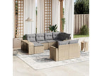 Garden furniture set with cushions, 10 pieces, beige wicker resin, 16269PCUL