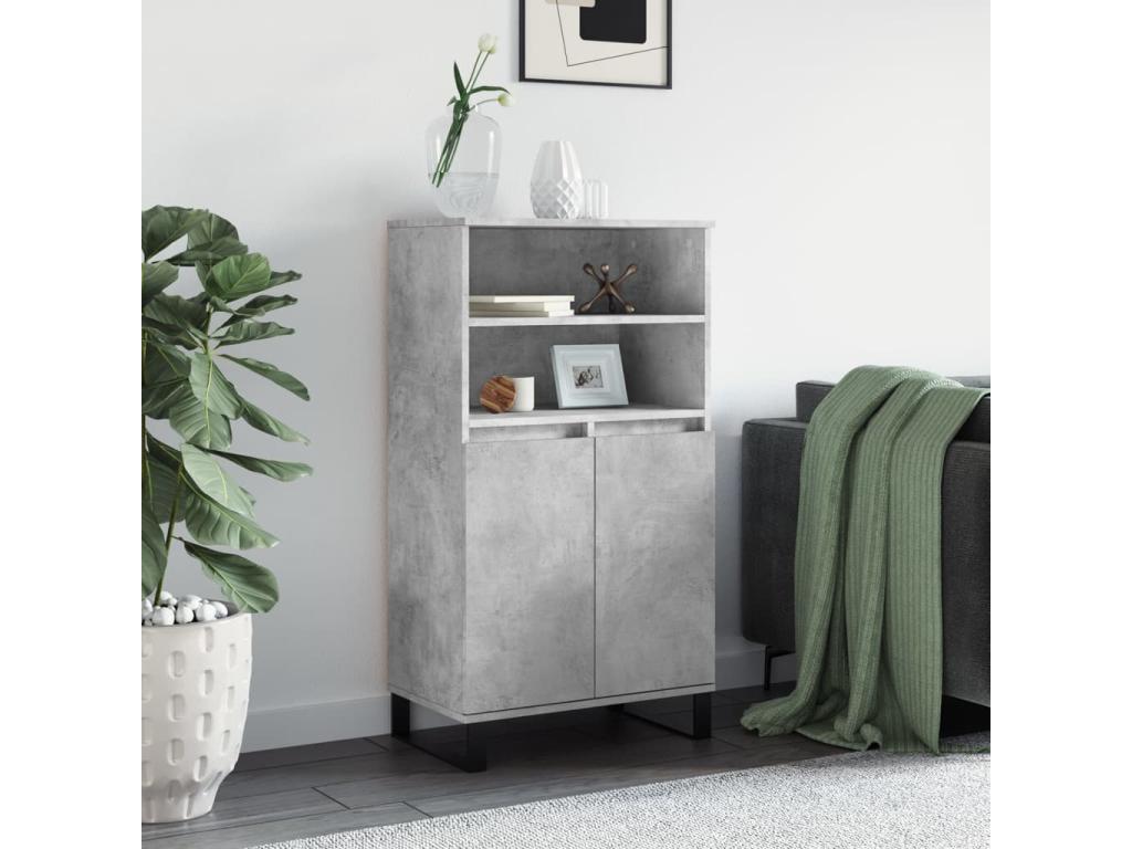 High sideboard, concrete grey, 60x36x110 cm, engineered wood, 35177VZQO