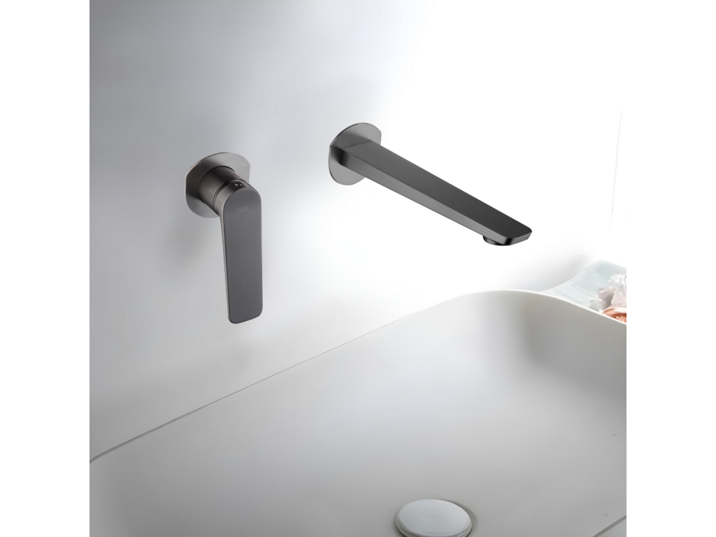 Nidchicshop GLN047/BGM 14666WSWQ Black Gun Metal Concealed Anti-Limescale Basin Mixer Tap