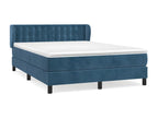 Upholstered bed base and mattress, Dark Blue, 140x190cm, Velvet, 97153XPSE