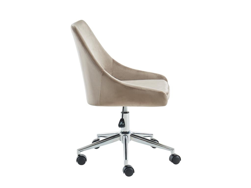 Nidchicshop Office Chair - Velvet - Beige - Adjustable Height 96881AZIL