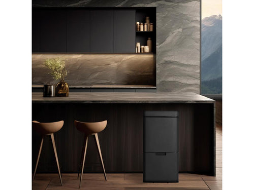 Bohometop 62L 37L 25L Recycling Bin with 2 Compartments, Automatic Opening with Sensor, Black Stainless Steel 64586BRIO