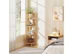 Bohometop 4-Tier Corner Shelf, Storage Shelf for Living Room, Bathroom, Kitchen, Balcony, Hallway, 104x30x30 cm - Natural 75449IPVE