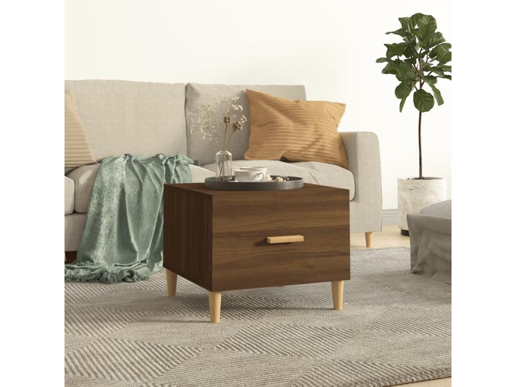 Coffee table, brown oak, 50x50x40 cm, engineered wood, 78933SDMU