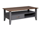Bohometop Design Coffee Table with 1 Drawer, 115cm, Grey, 53788HMAD