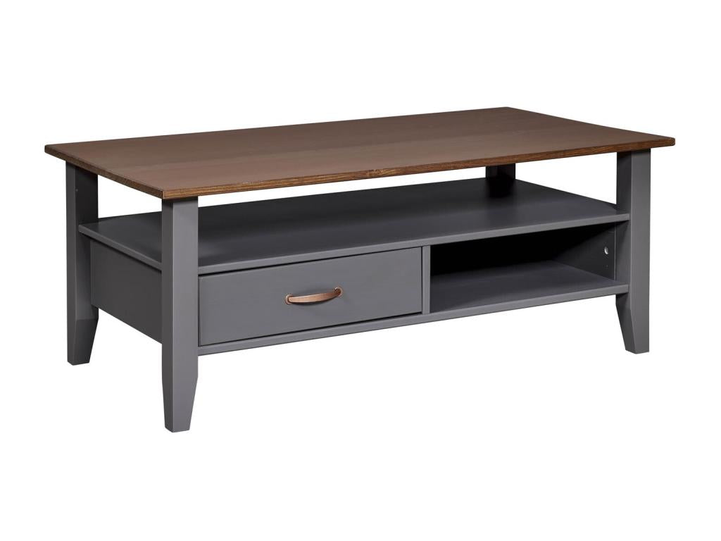 Bohometop Design Coffee Table with 1 Drawer, 115cm, Grey, 53788HMAD