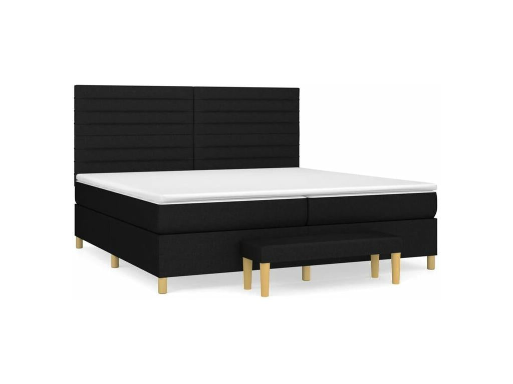 Homelumiere bed base with black 200x200 mattress and fabric