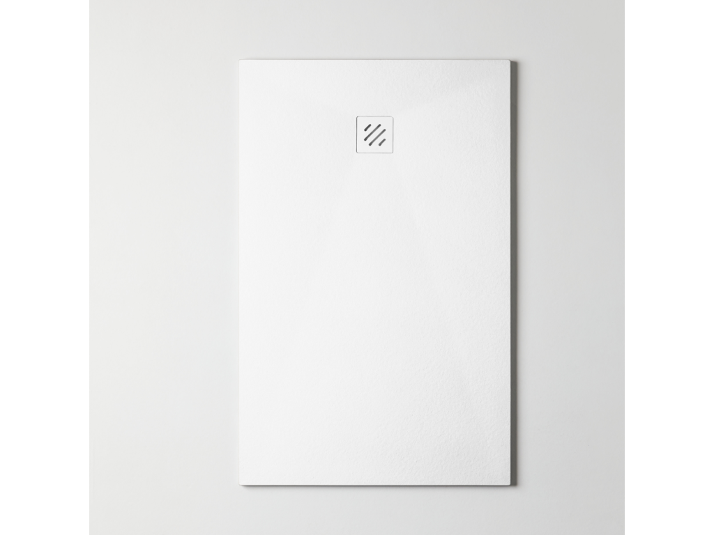 Bohometop extra-flat shower tray - Bohometop Texture in White Polyester Bohometop - L100xl140xh2.6cm - Bohometop 45992QODV