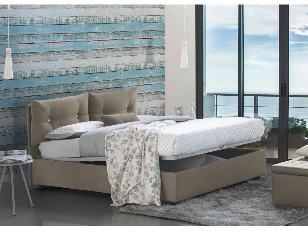 Nidchicshop bed, Nidchicshop storage bed with fabric upholstery, Made in Italy, front opening, with 120x190 cm mattress included, dove grey, 80038ZCKJ
