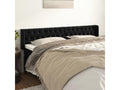 Headboard with wings, black, 183x16x78/88 cm, velvet, 29975EODA