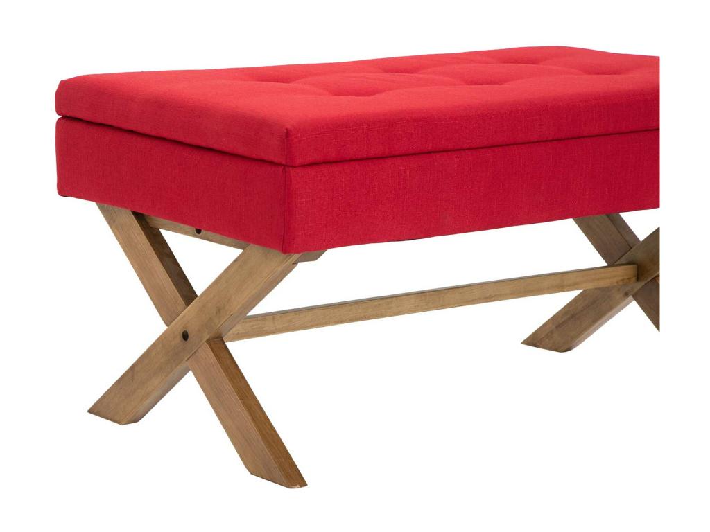 Bench - Fabric / Wood - Red - Nidchicshop 30309QOYE