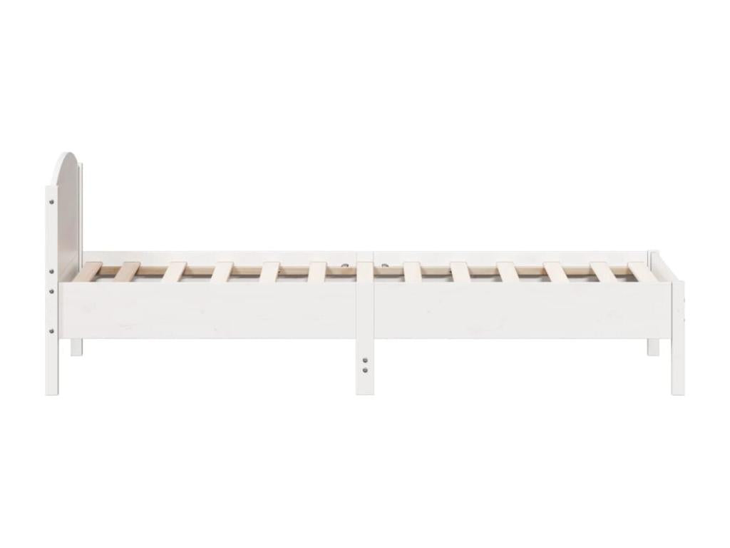 White bed frame and headboard 100x200 solid pine wood 10049YYRU
