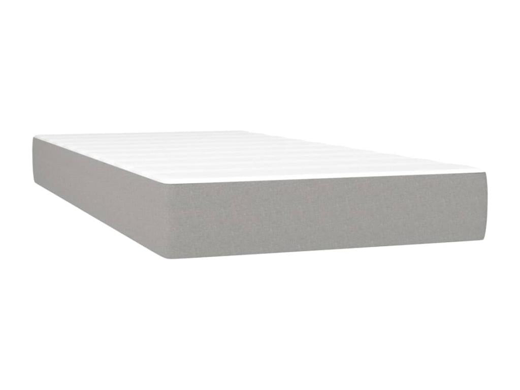 Upholstered bed base with mattress, light grey, 200x200 cm, fabric, 8 42166TNUD