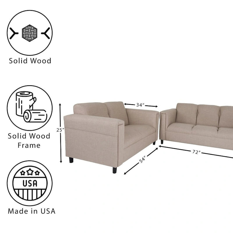 Mid-century modern style sofa and loveseat set - Polyester nylon fabric