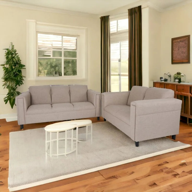 Mid-century modern style sofa and loveseat set - Polyester nylon fabric