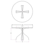 Contemporary Round Clear Glass Dining Table with Brushed Nickel Sculptural Base - 48 Inch