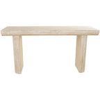 Wood Simplistic Console Table with Block Legs - Beige - Roche River Decor - 16Wx63Lx32H