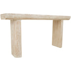 Wood Simplistic Console Table with Block Legs - Beige - Roche River Decor - 16Wx63Lx32H