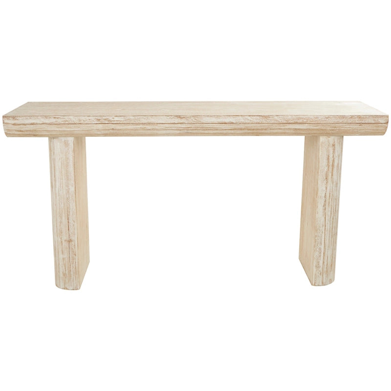 Wood Simplistic Console Table with Block Legs - Beige - Roche River Decor - 16Wx63Lx32H