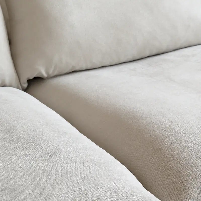 L-Shape Linen Sectional Sofa with Ottoman - Modular Upholstered Design, 6-Seater, 250 lb/Seat, Removable Cushions, Easy Assembly