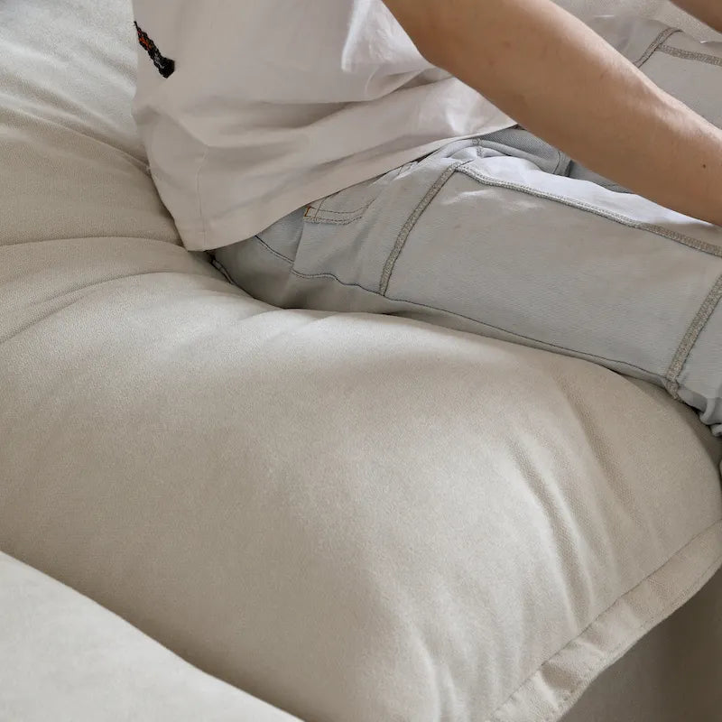 L-Shape Linen Sectional Sofa with Ottoman - Modular Upholstered Design, 6-Seater, 250 lb/Seat, Removable Cushions, Easy Assembly