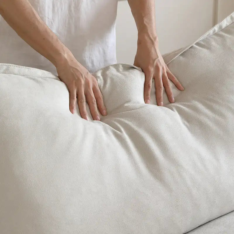 L-Shape Linen Sectional Sofa with Ottoman - Modular Upholstered Design, 6-Seater, 250 lb/Seat, Removable Cushions, Easy Assembly