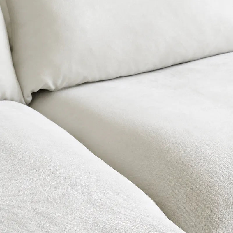 L-Shape Linen Sectional Sofa with Ottoman - Modular Upholstered Design, 6-Seater, 250 lb/Seat, Removable Cushions, Easy Assembly