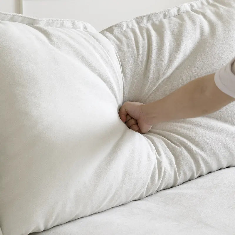 L-Shape Linen Sectional Sofa with Ottoman - Modular Upholstered Design, 6-Seater, 250 lb/Seat, Removable Cushions, Easy Assembly