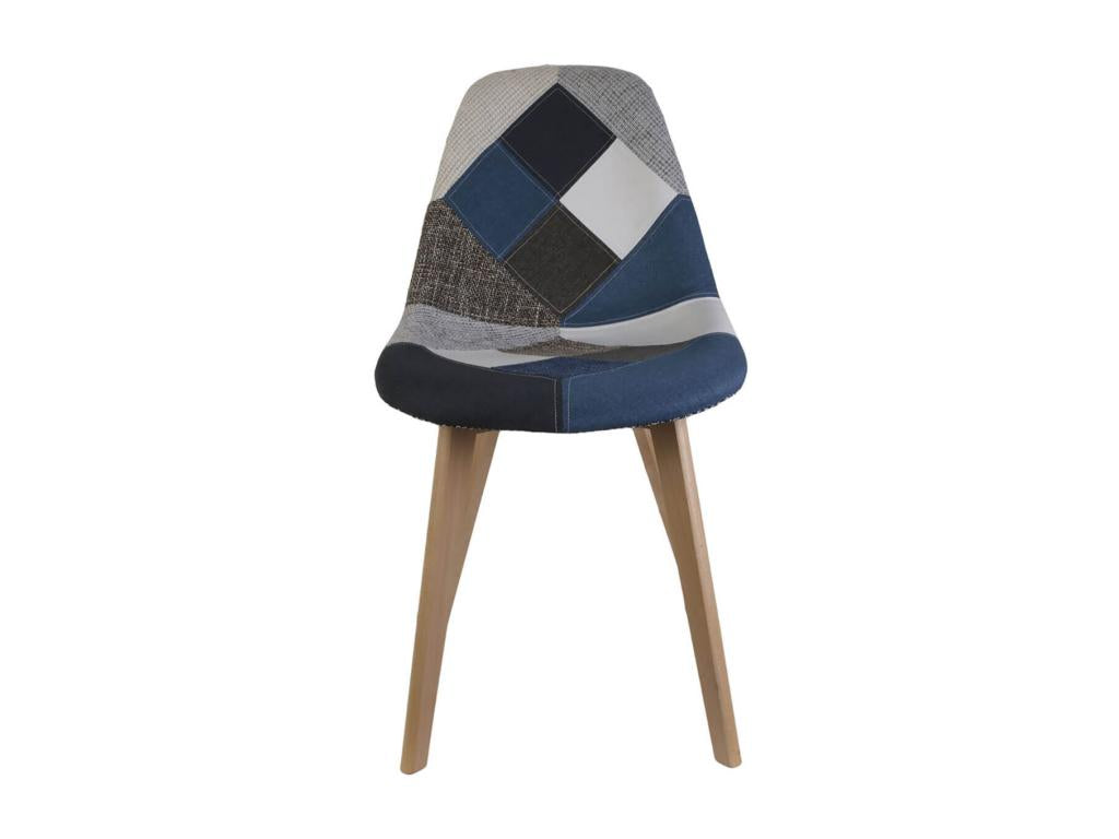 Nidchicshop - Set of 6 Nidchicshop Chairs, Blue and Grey 74623PWEC